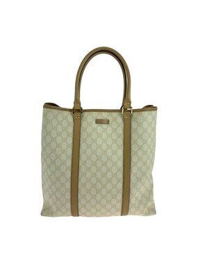 Gucci Beige Brown Gold GG Supreme Canvas Business Tote